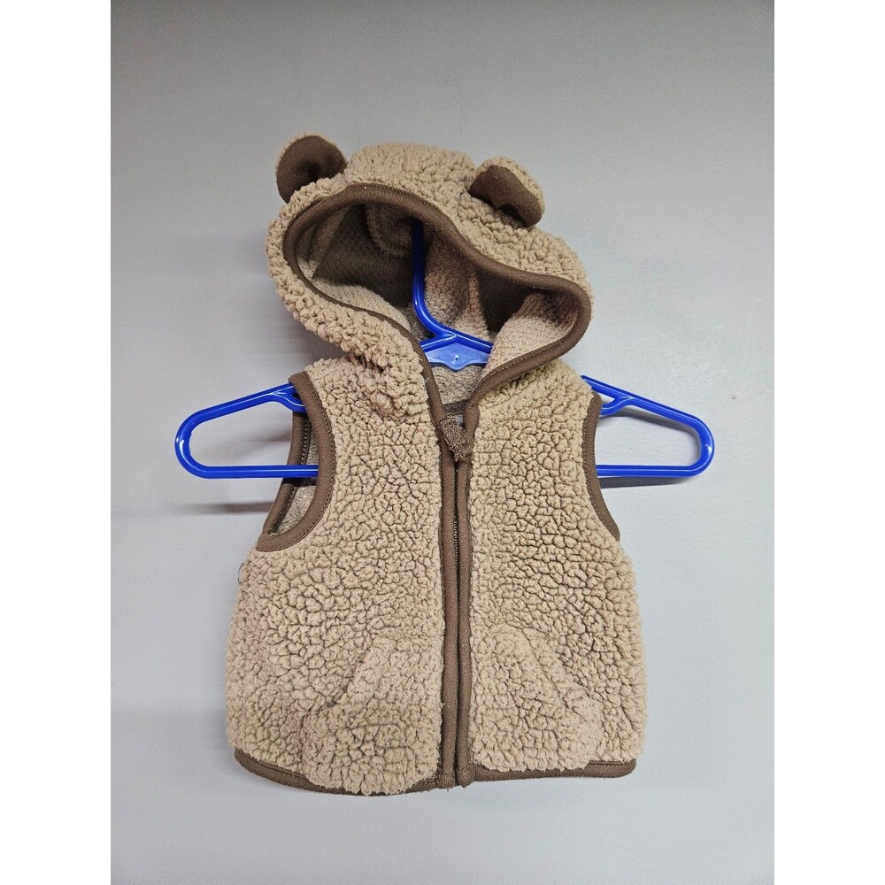 Carter's newborn brown bear fleece hooded vest